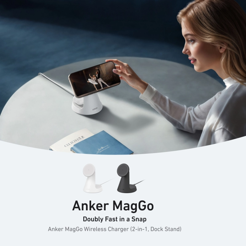 قیمت و خرید شارژر وایرلس 15 وات مگ سیف انکر مدل A25M7